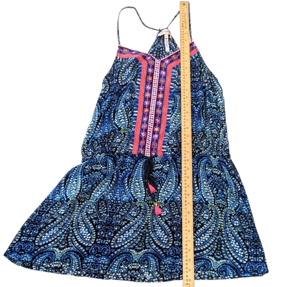 Nanette Lepore Indigo Paisley Mini Dress Halter Beach Coverup Womens Small Boho - Picture 10 of 11